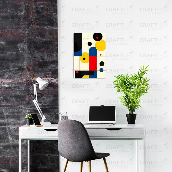 Craftnest_Reflections_Modern_Art_Wall_Hanging_Frame_-_30X20_Cm_Painting_For_Living_Room_Large_Size_With_Frames_For_Home,_Office_|_Engineered_Wood_Base_Canvas_Print_Wall_Decor_A4_Size_|_Bedroom,_Gift