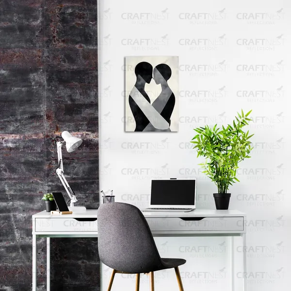 Craftnest_Reflections_Modern_Art_Wall_Hanging_Frame_-_30X20_Cm_Painting_For_Living_Room_Large_Size_With_Frames_For_Home,_Office_|_Engineered_Wood_Base_Canvas_Print_Wall_Decor_A4_Size_|_Bedroom,_Gift