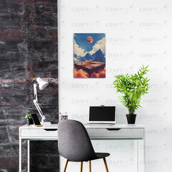 Craftnest_Reflections_Modern_Art_Wall_Hanging_Frame_-_30X20_Cm_Painting_For_Living_Room_Large_Size_With_Frames_For_Home,_Office_|_Engineered_Wood_Base_Canvas_Print_Wall_Decor_A4_Size_|_Bedroom,_Gift