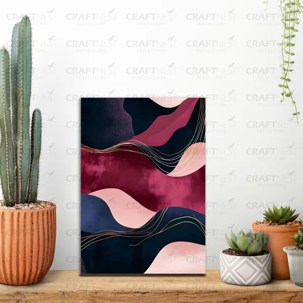 Craftnest_Reflections_Modern_Art_Wall_Hanging_Frame_-_30X20_Cm_Painting_For_Living_Room_Large_Size_With_Frames_For_Home,_Office_|_Engineered_Wood_Base_Canvas_Print_Wall_Decor_A4_Size_|_Bedroom,_Gift