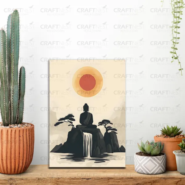 Craftnest_Reflections_Modern_Art_Wall_Hanging_Frame_-_30X20_Cm_Painting_For_Living_Room_Large_Size_With_Frames_For_Home,_Office_|_Engineered_Wood_Base_Canvas_Print_Wall_Decor_A4_Size_|_Bedroom,_Gift