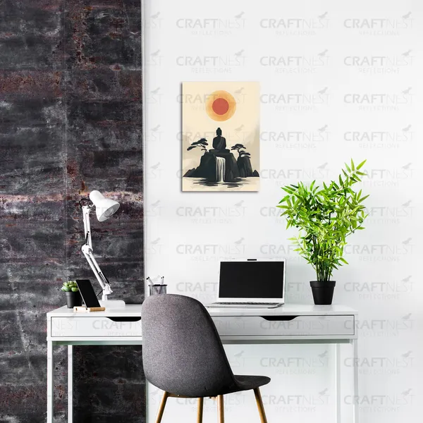 Craftnest_Reflections_Modern_Art_Wall_Hanging_Frame_-_30X20_Cm_Painting_For_Living_Room_Large_Size_With_Frames_For_Home,_Office_|_Engineered_Wood_Base_Canvas_Print_Wall_Decor_A4_Size_|_Bedroom,_Gift