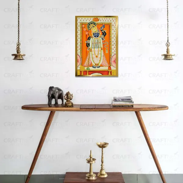 Craftnest_Reflections_Shrinath_Ji_Pichwai_Art_30X20_Cm_Traditional_Paintings_Frame_For_Home_Decor_|_Engineered_Wood_Ready_To_Hang_God_Frame_With_Back_Hook,_Spirituals_Canvas_Painting_For_Living_Room