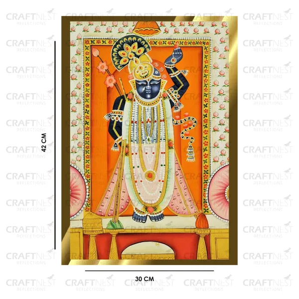 Craftnest_Reflections_Shrinath_Ji_Pichwai_Art_42X30_Cm_Traditional_Paintings_Frame_For_Home_Decor_|_Engineered_Wood_Ready_To_Hang_God_Frame_With_Back_Hook,_Spirituals_Canvas_Painting_For_Living_Room