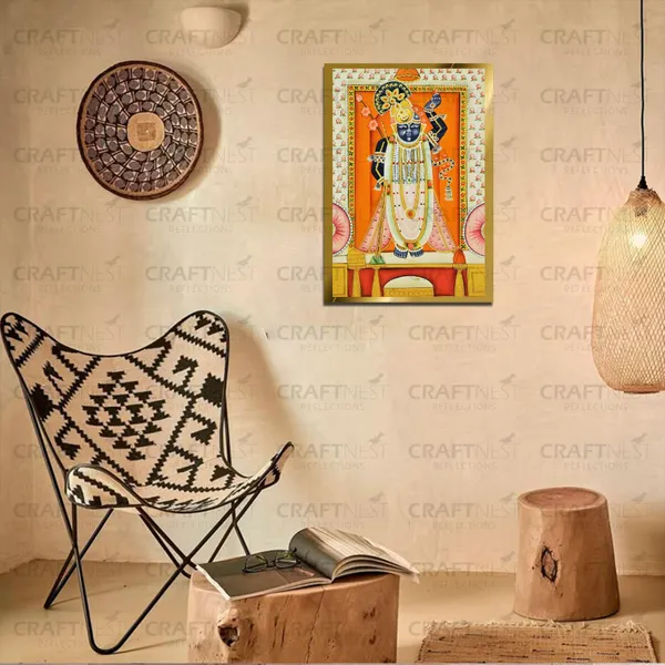 Craftnest_Reflections_Shrinath_Ji_Pichwai_Art_42X30_Cm_Traditional_Paintings_Frame_For_Home_Decor_|_Engineered_Wood_Ready_To_Hang_God_Frame_With_Back_Hook,_Spirituals_Canvas_Painting_For_Living_Room