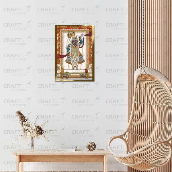 Craftnest_Reflections_Shrinath_Ji_Pichwai_Art_30X20_Cm_Traditional_Paintings_Frame_For_Home_Decor_|_Engineered_Wood_Ready_To_Hang_God_Frame_With_Back_Hook,_Spirituals_Canvas_Painting_For_Living_Room