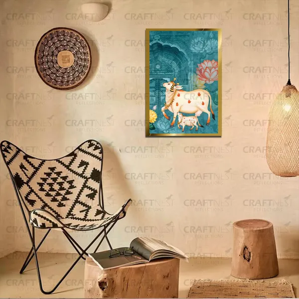 Craftnest_Reflections_Pichwai_Cow_Arttraditional_Paintings_Frame_For_Home_Decor_|_Engineered_Wood_Ready_To_Hang_Frame_With_Back_Hook_Spirituals_Canvas_Painting_For_Living_Room