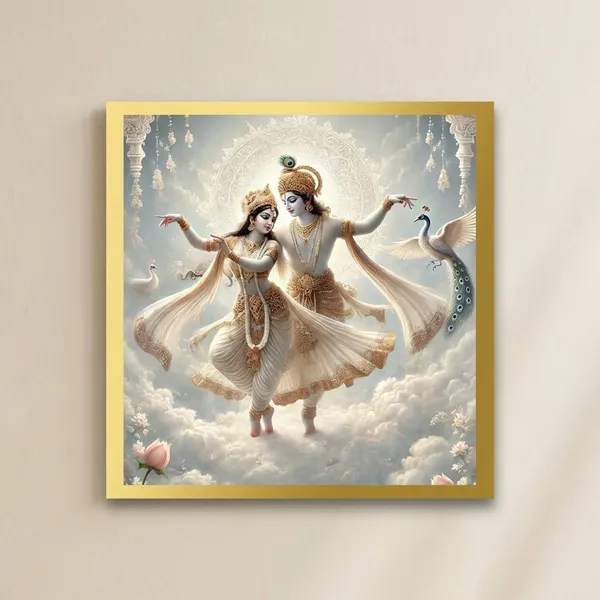 Craftnest_Reflections_Radha_Krishna_Religious_Wall_Frame,_Canvas_Printed_Golden_Framed_For_Home_Daccor_Spiritual_Lord_For_Office,_Studio,_Bedroom,_Living_Room,_Design_1