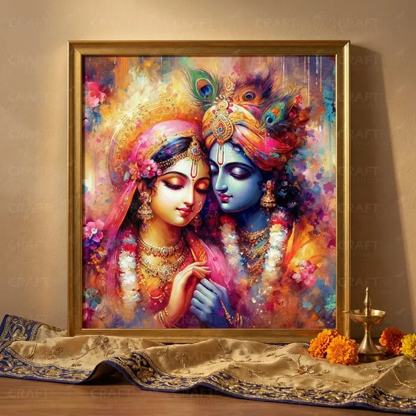 Craftnest_Reflections_Radha_Krishna_Religious_Wall_Frame,_Canvas_Printed_Golden_Framed_For_Home_Daccor_Spiritual_Lord_For_Office,_Studio,_Bedroom,_Living_Room,_Design_2