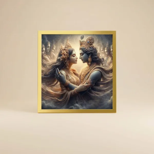 Craftnest_Reflections_Radha_Krishna_Religious_Wall_Frame,_Canvas_Printed_Golden_Framed_For_Home_Daccor_Spiritual_Lord_For_Office,_Studio,_Bedroom,_Living_Room,_Design_3