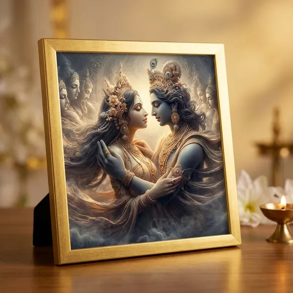 Craftnest_Reflections_Radha_Krishna_Religious_Wall_Frame,_Canvas_Printed_Golden_Framed_For_Home_Daccor_Spiritual_Lord_For_Office,_Studio,_Bedroom,_Living_Room,_Design_3