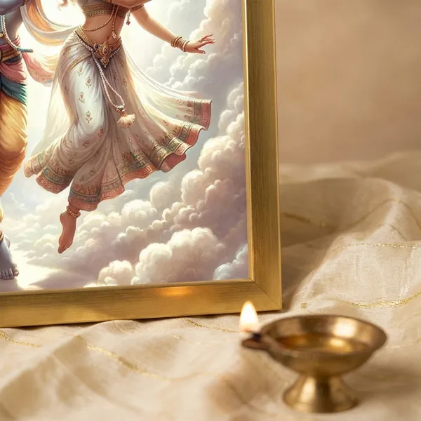 Craftnest_Reflections_Radha_Krishna_Religious_Wall_Frame,_Canvas_Printed_Golden_Framed_For_Home_Daccor_Spiritual_Lord_For_Office,_Studio,_Bedroom,_Living_Room,_Design_5