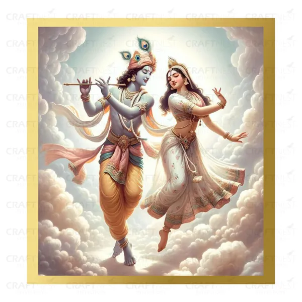 Craftnest_Reflections_Radha_Krishna_Religious_60X50_Cm_Wall_Frame,_Canvas_Printed_Golden_Framed_For_Home_Decor_Spiritual_Lord_For_Office,_Studio,_Bedroom,_Living_Room,_Design_5