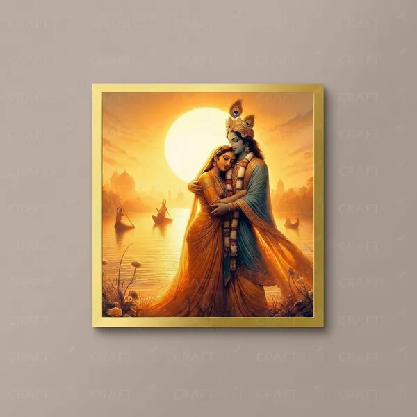 Craftnest_Reflections_Radha_Krishna_Religious_Wall_Frame,_Canvas_Printed_Golden_Framed_For_Home_Spiritual_Lord_For_Office,_Studio,_Bedroom,_Living_Room,_Design_7