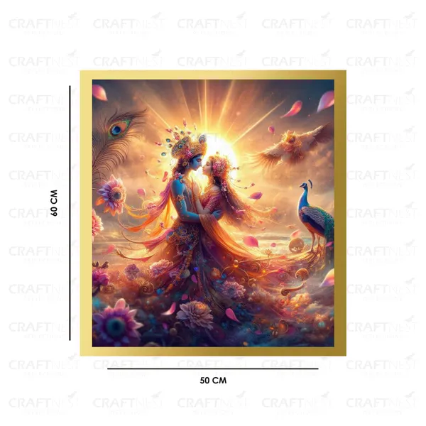 Craftnest_Reflections_Radha_Krishna_Religious_91X60_Cm_Wall_Frame,_Canvas_Printed_Golden_Framed_For_Home_Decor_Spiritual_Lord_For_Office,_Studio,_Bedroom,_Living_Room,_Design_8