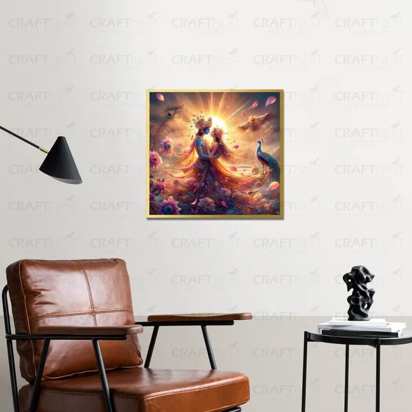 Craftnest_Reflections_Radha_Krishna_Religious_30X30_Cm_Wall_Frame,_Canvas_Printed_Golden_Framed_For_Home_Decor_Spiritual_Lord_For_Office,_Studio,_Bedroom,_Living_Room,_Design_8
