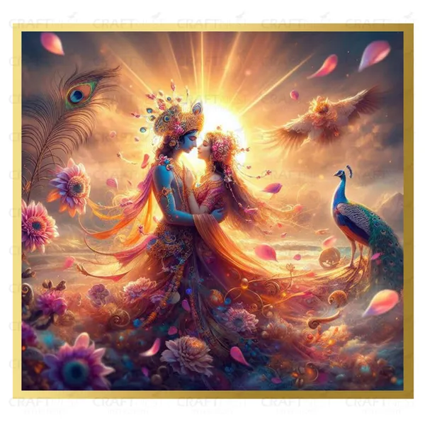 Craftnest_Reflections_Radha_Krishna_Religious_30X30_Cm_Wall_Frame,_Canvas_Printed_Golden_Framed_For_Home_Decor_Spiritual_Lord_For_Office,_Studio,_Bedroom,_Living_Room,_Design_8