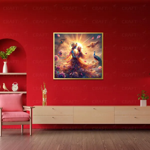 Craftnest_Reflections_Radha_Krishna_Religious_40X40_Cm_Wall_Frame,_Canvas_Printed_Golden_Framed_For_Home_Decor_Spiritual_Lord_For_Office,_Studio,_Bedroom,_Living_Room,_Design_8