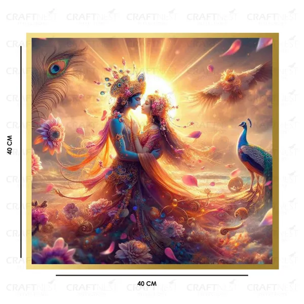 Craftnest_Reflections_Radha_Krishna_Religious_40X40_Cm_Wall_Frame,_Canvas_Printed_Golden_Framed_For_Home_Decor_Spiritual_Lord_For_Office,_Studio,_Bedroom,_Living_Room,_Design_8