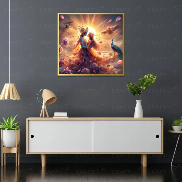 Craftnest_Reflections_Radha_Krishna_Religious_40X40_Cm_Wall_Frame,_Canvas_Printed_Golden_Framed_For_Home_Decor_Spiritual_Lord_For_Office,_Studio,_Bedroom,_Living_Room,_Design_8