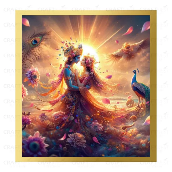 Craftnest_Reflections_Radha_Krishna_Religious_60X50_Cm_Wall_Frame,_Canvas_Printed_Golden_Framed_For_Home_Decor_Spiritual_Lord_For_Office,_Studio,_Bedroom,_Living_Room,_Design_8