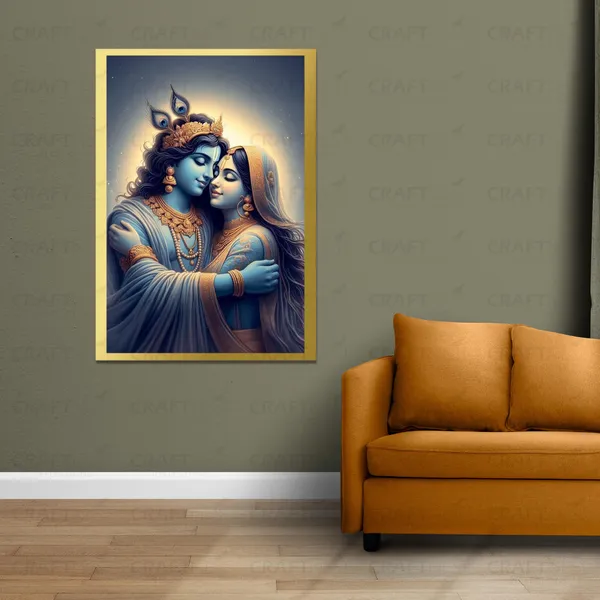 Craftnest_Reflections_Radha_Krishna_Religious_91X60_Cm_Wall_Frame,_Canvas_Printed_Golden_Framed_For_Home_Decor_Spiritual_Lord_For_Office,_Studio,_Bedroom,_Living_Room,_Design_9
