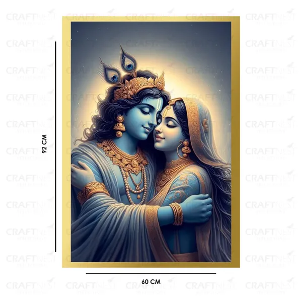 Craftnest_Reflections_Radha_Krishna_Religious_91X60_Cm_Wall_Frame,_Canvas_Printed_Golden_Framed_For_Home_Decor_Spiritual_Lord_For_Office,_Studio,_Bedroom,_Living_Room,_Design_9