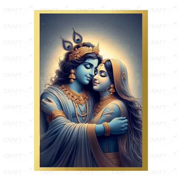 Craftnest_Reflections_Radha_Krishna_Religious_91X60_Cm_Wall_Frame,_Canvas_Printed_Golden_Framed_For_Home_Decor_Spiritual_Lord_For_Office,_Studio,_Bedroom,_Living_Room,_Design_9
