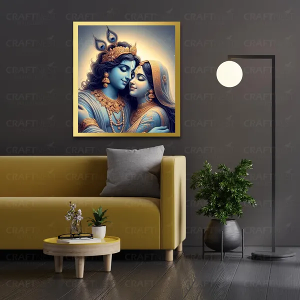 Craftnest_Reflections_Radha_Krishna_Religious_60X50_Cm_Wall_Frame,_Canvas_Printed_Golden_Framed_For_Home_Decor_Spiritual_Lord_For_Office,_Studio,_Bedroom,_Living_Room,_Design_9