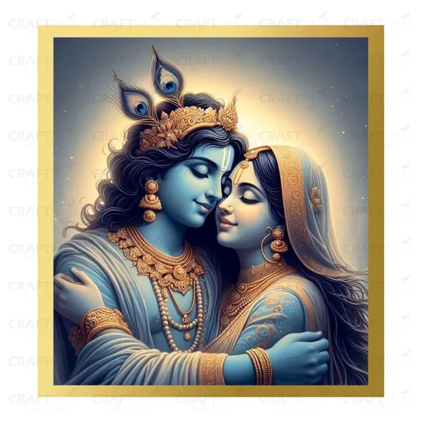 Craftnest_Reflections_Radha_Krishna_Religious_60X50_Cm_Wall_Frame,_Canvas_Printed_Golden_Framed_For_Home_Decor_Spiritual_Lord_For_Office,_Studio,_Bedroom,_Living_Room,_Design_9