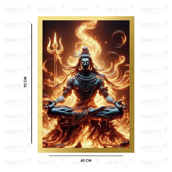 Craftnest_Reflections_Lord_Shiva_Religious_91X60_Cm_Wall_Frame,_Canvas_Printed_Golden_Framed_For_Home_Decor_Spiritual_Lord_For_Office,_Studio,_Bedroom,_Living_Room,_Design_1