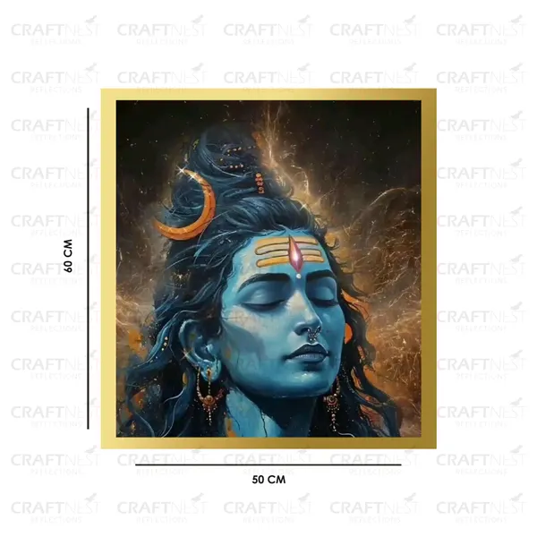 Craftnest_Reflections_Lord_Shiva_Religious_60X50_Cm_Wall_Frame,_Canvas_Printed_Golden_Framed_For_Home_Decor_Spiritual_Lord_For_Office,_Studio,_Bedroom,_Living_Room,_Design_2