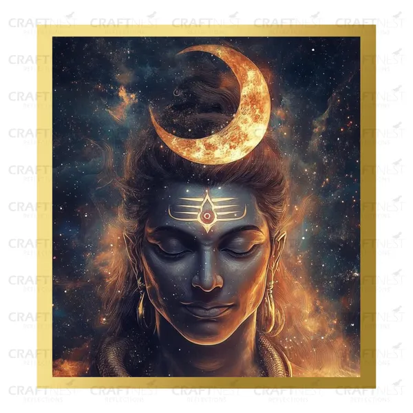 Craftnest_Reflections_Lord_Shiva_Religious_60X50_Cm_Wall_Frame,_Canvas_Printed_Golden_Framed_For_Home_Decor_Spiritual_Lord_For_Office,_Studio,_Bedroom,_Living_Room,_Design_6
