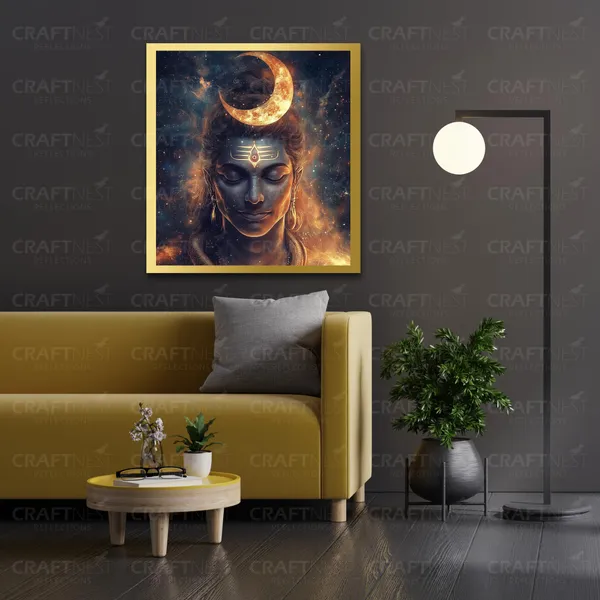 Craftnest_Reflections_Lord_Shiva_Religious_60X50_Cm_Wall_Frame,_Canvas_Printed_Golden_Framed_For_Home_Decor_Spiritual_Lord_For_Office,_Studio,_Bedroom,_Living_Room,_Design_6