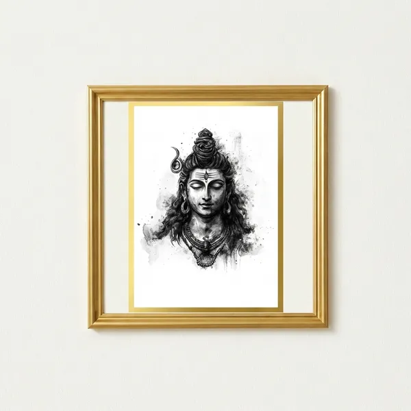 Craftnest_Reflections_Lord_Shiva_Religious_Wall_Frame,_Canvas_Printed_Golden_Framed_For_Home_Daccor_Spiritual_Lord_For_Office,_Studio,_Bedroom,_Living_Room,_Design_7
