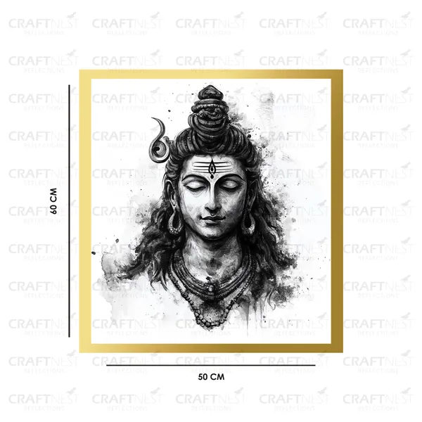 Craftnest_Reflections_Lord_Shiva_Religious_60X50_Cm_Wall_Frame,_Canvas_Printed_Golden_Framed_For_Home_Decor_Spiritual_Lord_For_Office,_Studio,_Bedroom,_Living_Room,_Design_7