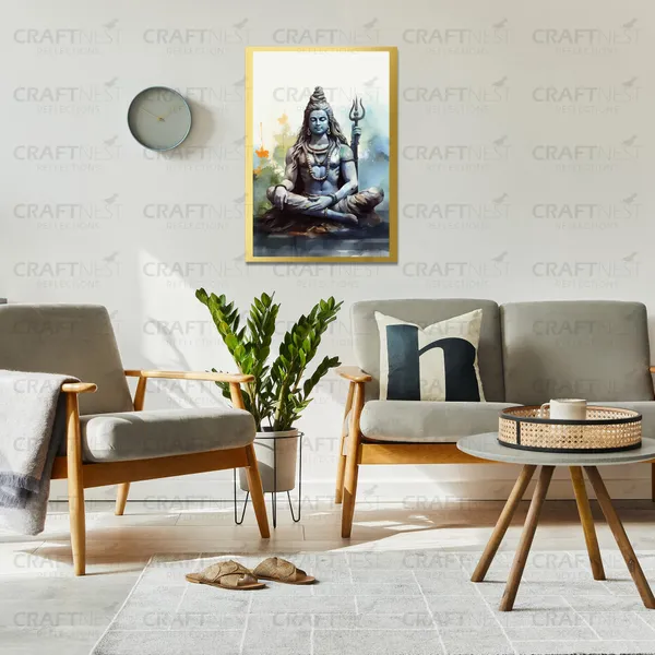 Craftnest_Reflections_Lord_Shiva_Religious_42X30_Cm_Wall_Frame,_Canvas_Printed_Golden_Framed_For_Home_Decor_Spiritual_Lord_For_Office,_Studio,_Bedroom,_Living_Room,_Design_8