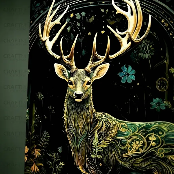 Craftnest_Reflections_Enchanted_Deer_Wall_Art_Mystical_Forest-Inspired_Canvas_Printed_For_Living_Room,_Bedroom,_Office