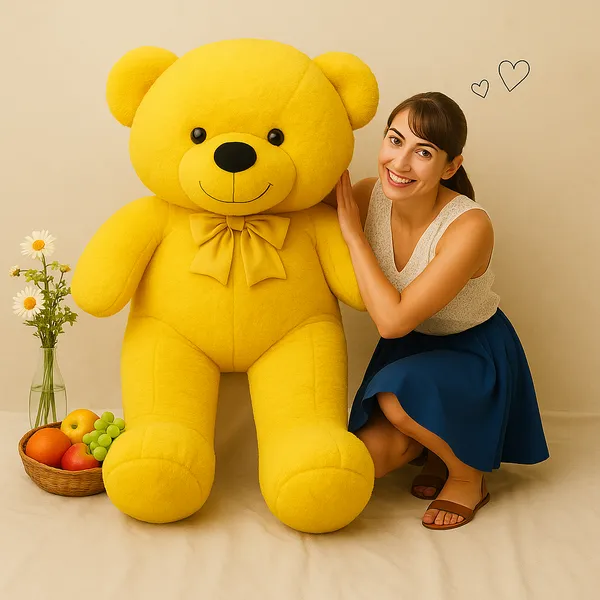 Giant_Yellow_Teddy_Bear_With_Checkered_Bow_-_Soft_Plush_Toy