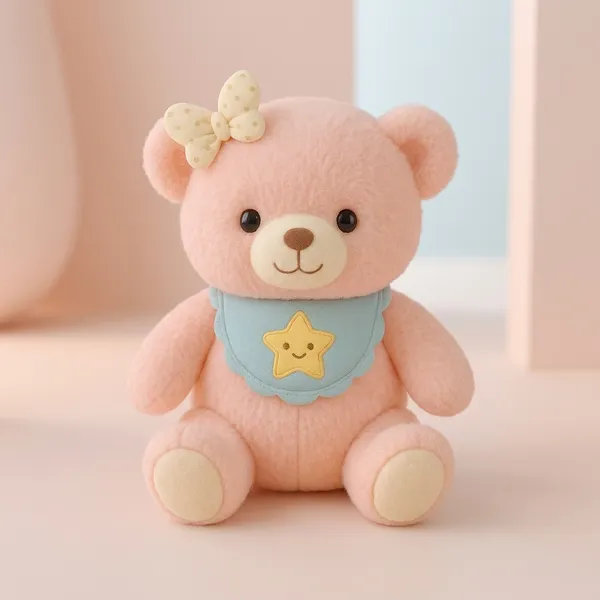 Adorable_Pink_Teddy_Bear_Plush_Toy_With_Star_Bib