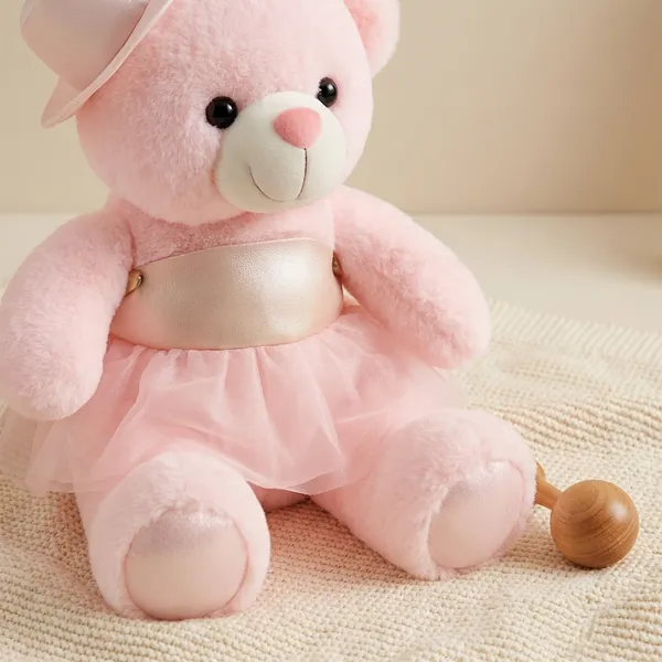 Pink_Teddy_Bear_With_Dress_And_Hat_-_Soft_Plush_Toy