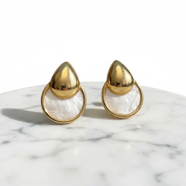Shell_Style_Gold_Studs_Earrings