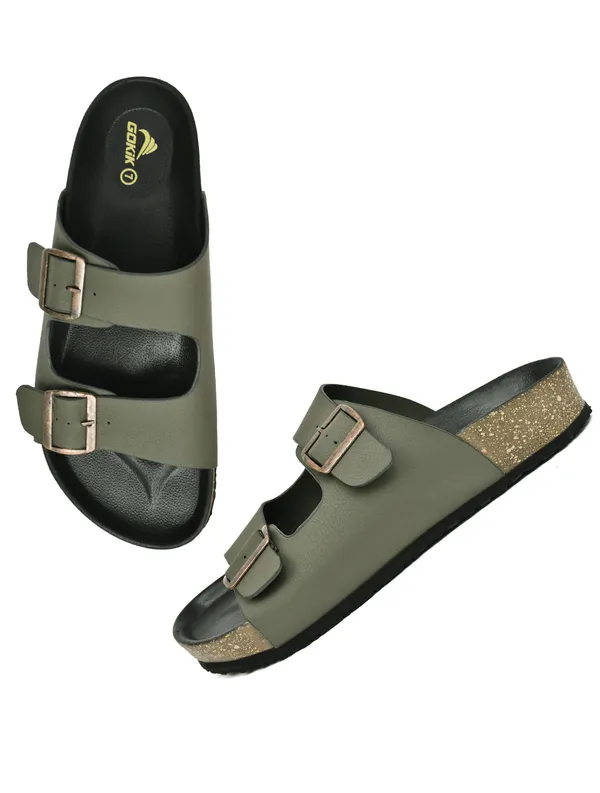 Arizo_G301_Men_Olive_Premium_Double_Buckle_Comfort_Sandals_|_Adjustable_Fit_|_Soft_PU_Midsole_|_Durable_Anti-Skid_EVA_Sole