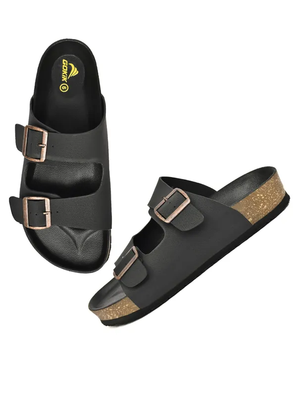 Arizo_G301_Men_Black_Premium_Double_Buckle_Comfort_Sandals_|_Adjustable_Fit_|_Soft_PU_Midsole_|_Durable_Anti-Skid_EVA_Sole
