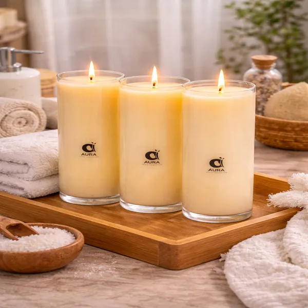Wax_And_Glass_Pillar_Candles_For_Decor
