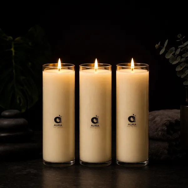 Wax_And_Glass_Pillar_Candles_For_Decor