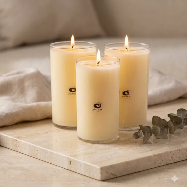 Wax_And_Glass_Pillar_Candles_For_Decor
