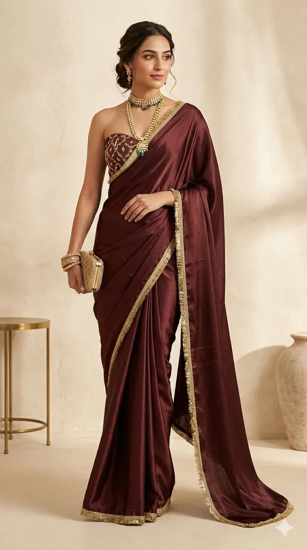 Designer_Chinon_Saree_Decorated_With_Readymade_Gold_Sequence_Lace_And_Sequence_Embroidered_Unstitched_Blouse_Piece