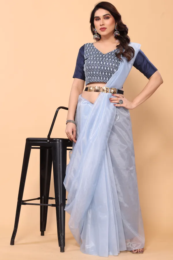 Party_Wear_Plain_Twill_Net_Saree_With_Embroidery_Silk_Unstitched_Blouse_Piece