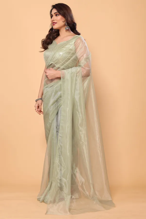 Fancy_Net_Party_Wear_Saree_With_Sequence_Blouse
